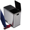KITCHEN MOVE Pattumiera da cucina con pedale selezione selettiva - Acciaio 60L (30 + 30) MAJOR