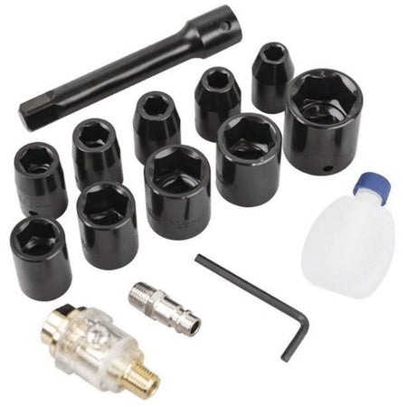 SCHEPPACH Set avvitatori pneumatici 1/2 - 32 Nm - 7.000 giri/min (10 bussole, prolunga, lubrificante e bottiglia d'olio)
