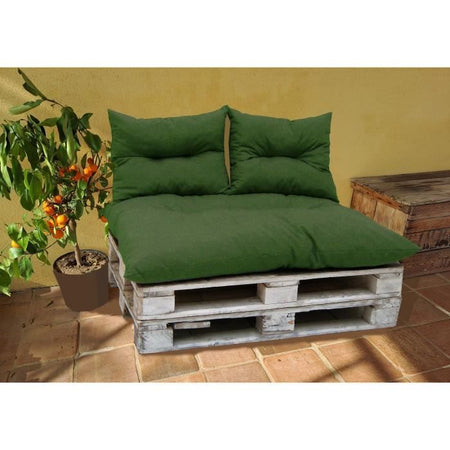 GIARDINO PRIVATO - KIT PALETTE MATERASSO CLASSICO AVOCAT + 2 CUSCINI SCHIENALE