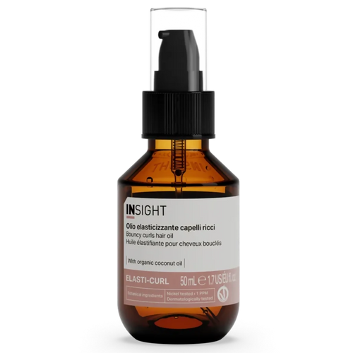 Olio Elasticizzante Capelli Ricci Insight Elasti Curl – Trattamento Nutriente Anti Crespo, Definizione e Morbidezza per Ricci e Onde con Oli Biologici di Cocco, Chia e Sacha Inchi