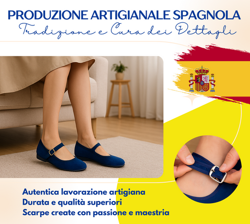 Originali Mary Jane, Ballerine Donna da Casa, Eleganti Friulane con Cinturino, Pantofole Basse in Velluto, Produzione Artigianale