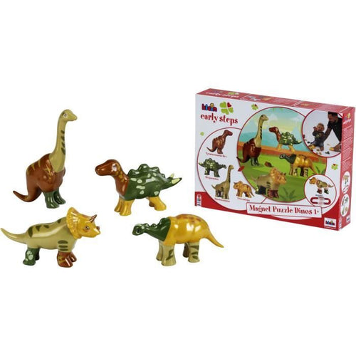 Giocattolo magnetico - KLEIN - 4 dinosauri grandi Funny Puzzle, 1+ - Stimola la creatività e la manualità!