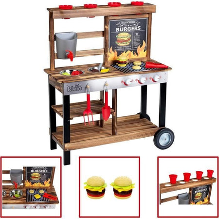 Cucina estiva in legno da picnic in spiaggia con 23 accessori - Klein - 2368