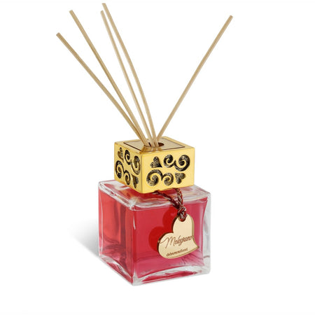 Bottiglia diffusore di profumo quadrata in vetro fragranza con bacchette Made in Italy