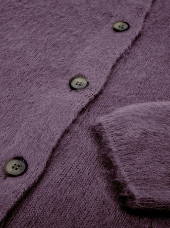 Gran Sasso Cardigan con Colletto alla Corena in Bordeaux da donna