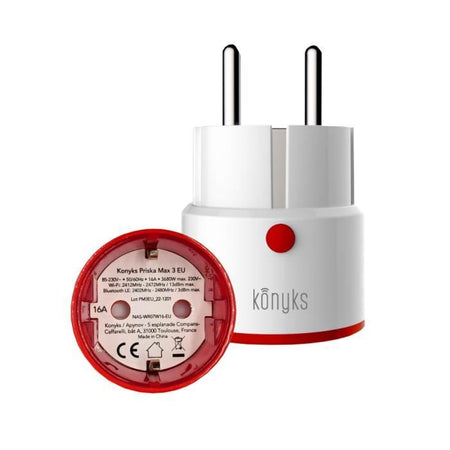 Presa connessa - KONYKS - Priska - Max 3 EU - Wifi + Bt - 16 A - Misuratore di consumo - Compatibile Alexa / Google Home