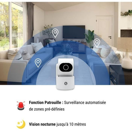 Telecamera di sorveglianza - KONYKS - CAMINI CARE 2 - Da interno - Wifi con sirena e pulsante videochiamata