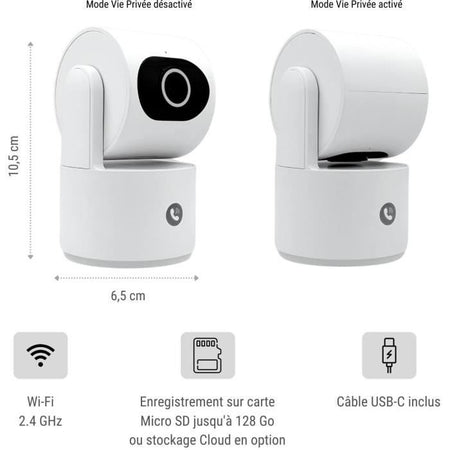 Telecamera di sorveglianza - KONYKS - CAMINI CARE 2 - Da interno - Wifi con sirena e pulsante videochiamata