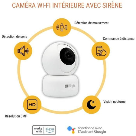 Telecamera di sorveglianza - KONYKS - CAMINI 2 - Da interno - Motorizzata - Wifi - Rilevazione movimento