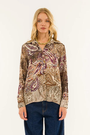 KONTATTO | Camicia slim fit fantasia cachemire