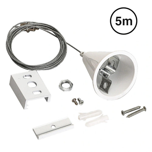 Kit sospensione per binario Bianco / 3m