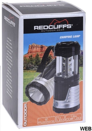Lampada con 16 LED da campeggio a batteria a 2 funzioni di proiezione h 18 cm