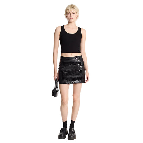 MICHAEL KORS gonne casual donna michael kors - debossed croc mini skirt - nero da donna