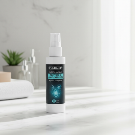 Spray Anticaduta Capelli con Vitamina B5 – Trattamento Rinforzante e Stimolante per la Crescita | Riduce la Fragilità e Protegge il Cuoio Capelluto | Foltimed 100ml