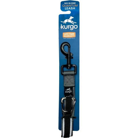 Guinzaglio a mani libere - KURGO - QUANTUM - 6 posizioni - da 120 a 180 cm - Nero