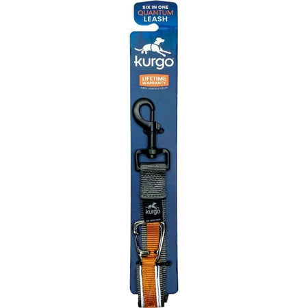 Guinzaglio a mani libere - KURGO - QUANTUM - 6 posizioni - da 120 a 180 cm - Arancione