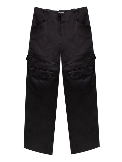Tom Ford Pantalone Cargo in Viscosa Nera da donna