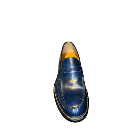 DOUCAL'S mocassini uomo doucal's - penny moc horse goose+f.do nero - blu da uomo