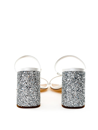 Miu Miu Sandalo in misto Seta con Tacco Cristalli da donna