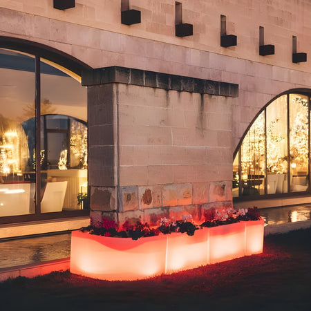 Vaso angolare FlowerPot Bright con led decorazione "Made in Italy" per esterno