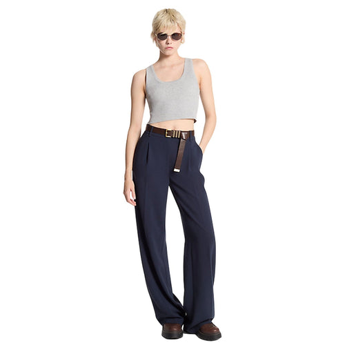 MICHAEL KORS pantaloni donna michael kors - pleated wide leg pant - blu da donna