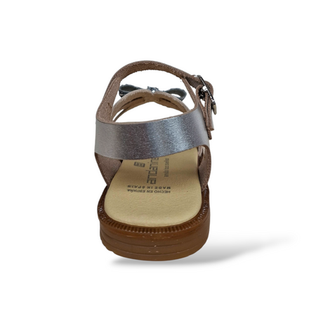 Sandali Bambina Andanines Bianco Argento Cerimonia con Fiocco e Strass - Primavera Estate 2026