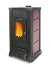 King stufa a legna isabel 13v, 10,3 kw-n, ventilata, rivestimento in acciaio, bordeaux