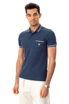 Corneliani Polo in Piquet Blu da uomo