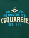 DSQUARED2 T-shirt Overfit in Cotone Verde con Stampa Dsquared2. da uomo