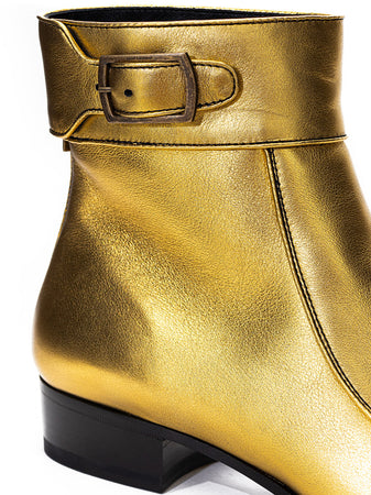 Saint Laurent Ankle Boot Oro in Pelle da donna