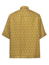 Fendi Camicia in Seta Gialla Hita con Stampa Labyrinth da uomo
