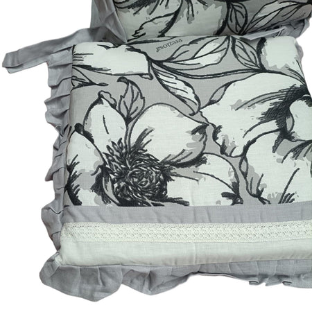 Coprisedia 40x40 Preziosa Rugiada Cotone e Lino con Frill