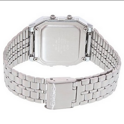 Orologio Casio unisex da polso, A-500WA-1D, serie vintage con fusi orari, impermenabile, movimento al quarzo