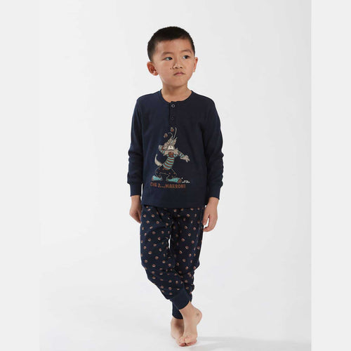 Pigiama Primavera/Estate Bimbo Happy People Marroni 4 anni 100% Cotone