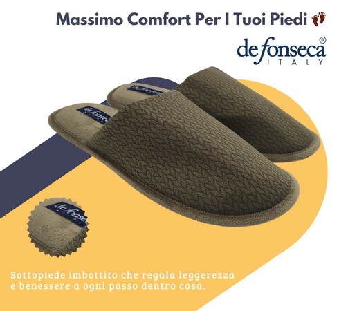 de fonseca Calde Ciabatte Uomo Donna, Pantofole Invernali Chiuse da Casa, Lavabili e per Ospiti