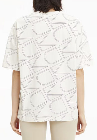 calvin klein T-SHIRT ALL OVER MONOGRAM T-SHIRT da donna