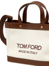 Tom Ford Borsa T-Screw Tote in Canvas Beige da donna