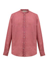 Gran Sasso Camicia Coreana in Lino Rosso da uomo