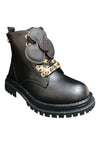 Anfibio bambina Gioseppo Mulliken nero pelle zip laterale urban style