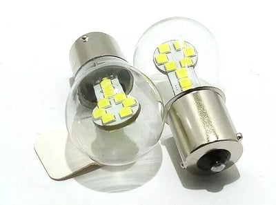 Lampada Led BA15S 1156 P21W Stop Posizione Auto 12V Vetro BIANCO FREDDO 12 SMD 3030