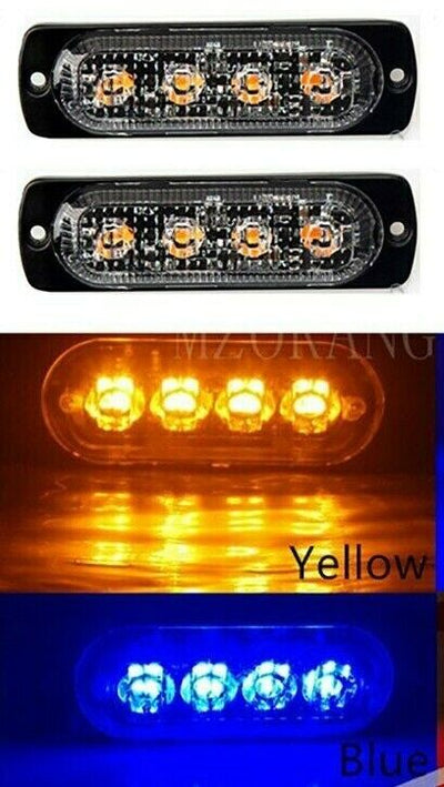 LAMPEGGIANTE LED GIALLO E BLU 12-24V SOCCORSO ANTICENDIO PROTEZIONE CIVILE