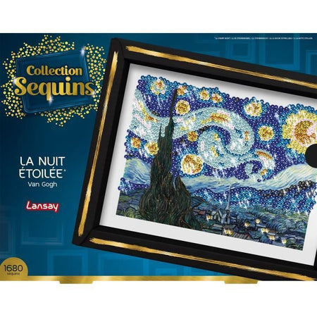 Kit creativo per il tempo libero - LANSAY - Collezione paillettes - La notte stellata - Van Gogh - Dai 14 anni
