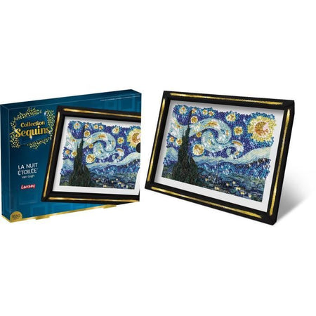 Kit creativo per il tempo libero - LANSAY - Collezione paillettes - La notte stellata - Van Gogh - Dai 14 anni