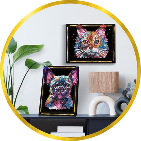 Kit per il tempo libero creativo - LANSAY - Collezione paillettes - Cane pop art - Da 14 anni