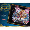 Kit per il tempo libero creativo - LANSAY - Collezione paillettes - Gatto pop art - Dai 14 anni