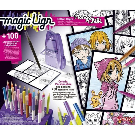 Magic Lign - LANSAY - Repro Manga Chibi Box - 100 illustrazioni - Dai 7 anni