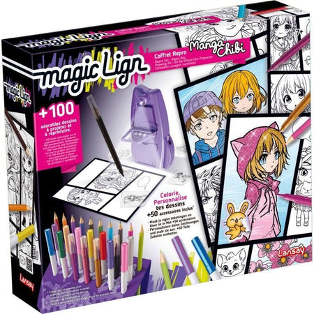 Magic Lign - LANSAY - Repro Manga Chibi Box - 100 illustrazioni - Dai 7 anni