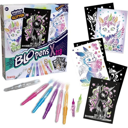 Blopens - LANSAY - Creature scintillanti - 6 stencil - Età 6 anni in su