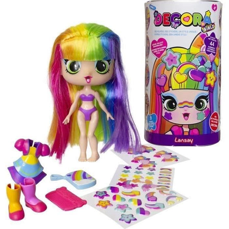 Bambola - LANSAY - 55101 - Decora Girlz - Mini bambole alla moda da personalizzare - Decora