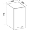 Mobile alto 1 anta battente - Grigio opaco - L 40 x P 31,6 x 72 cm - LASSEN